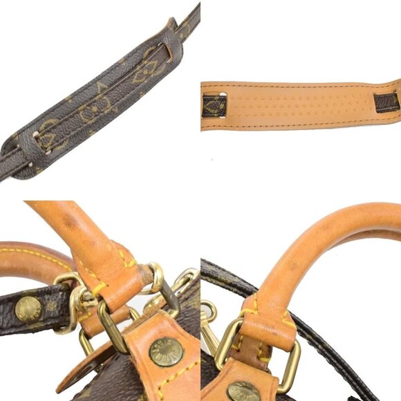 LOUIS VUITTON Mini Speedy 2Way Hand Bag Monogram Leather Brown - Picture 9 of 14